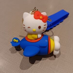 HELLO KITTY Blue and White Airplane Keychain